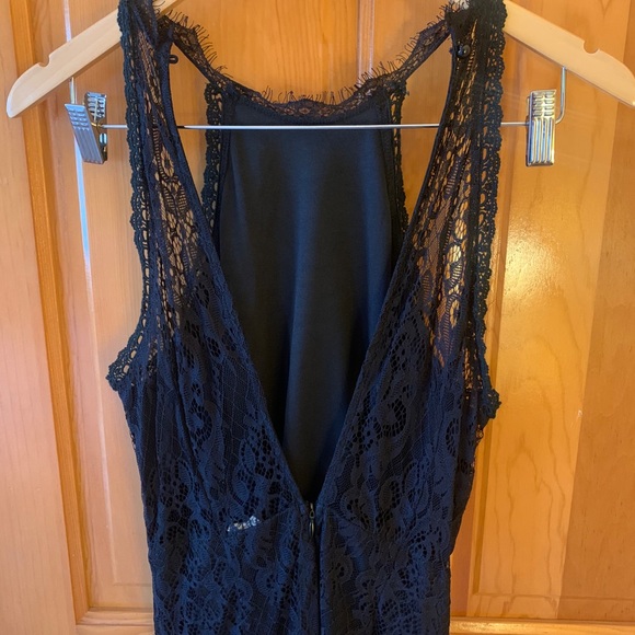 Black Halter-Midi Cocktail Dress — M - Picture 4 of 7